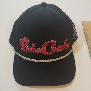 Luke Combs Black Baseball Cap with Red Embroidery